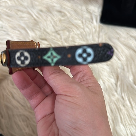Louis Vuitton Murikami RARE black leather window bracelet - Picture 5 of 12